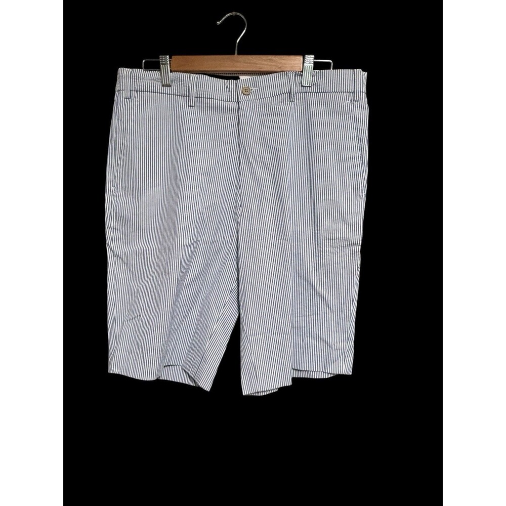 Britches Men's Blue White Stripe Seersucker Cotton Shorts Size W36